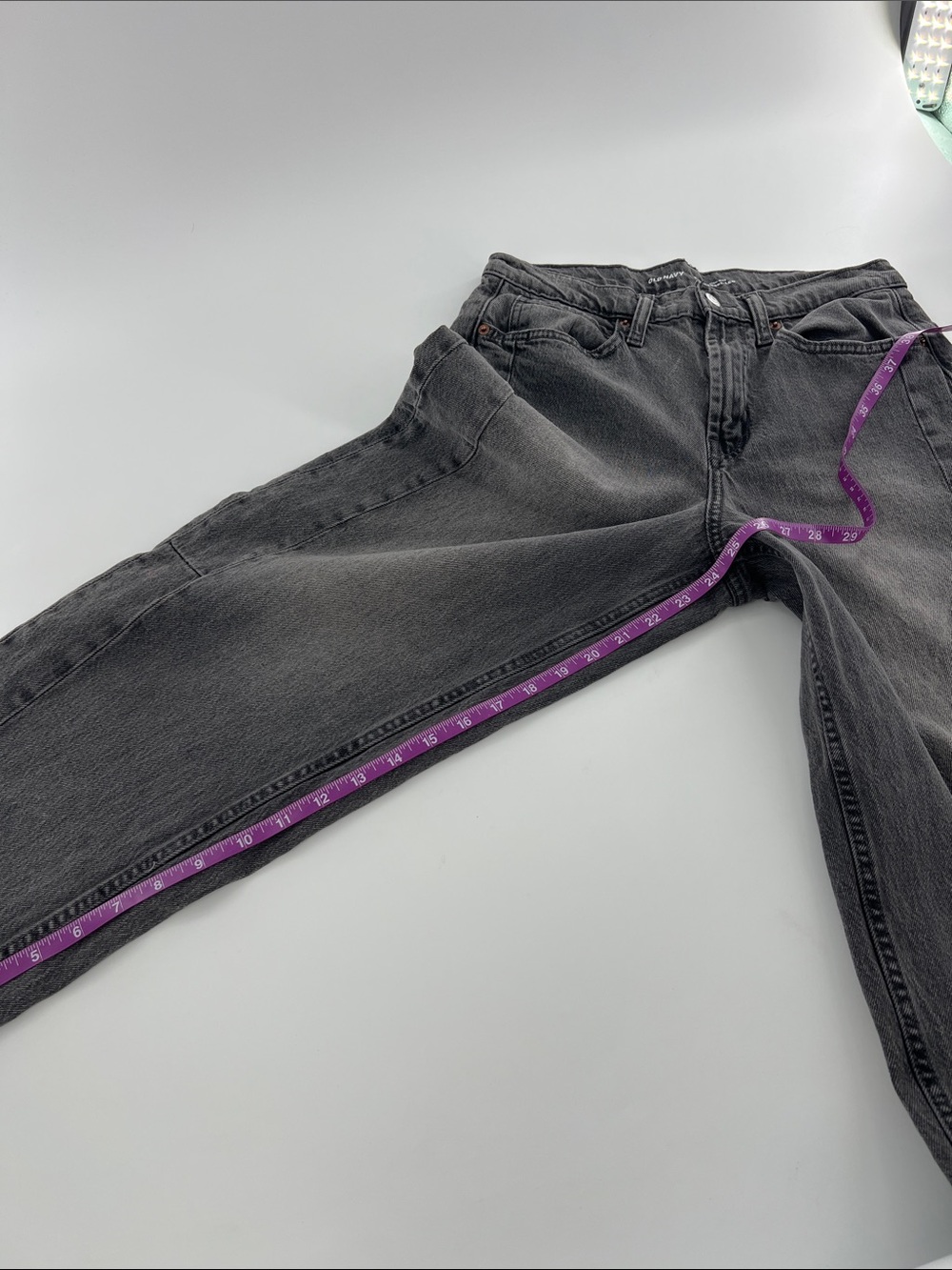 Old Navy Extra High Rise Barrel Leg Denim Jeans Relaxed Fit Baggy Street 8 - Picture 7 of 10